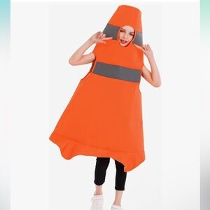 Orange Traffic Cone Kids Costume size 4-6 nwt